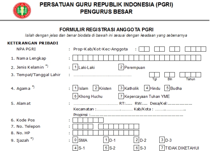 Pendaftaran PGRI Buru - Persatuan Guru Republik Indonesia Cabang Kabupaten Buru